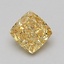 0.92 Ct. Fancy Vivid Yellow Cushion Lab Grown Diamond