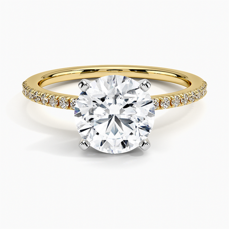 18K Yellow Gold Ballad Half Coverage Diamond Ring (1/8 ct. tw.)