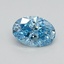 0.37 Ct. Fancy Vivid Blue Oval Lab Grown Diamond