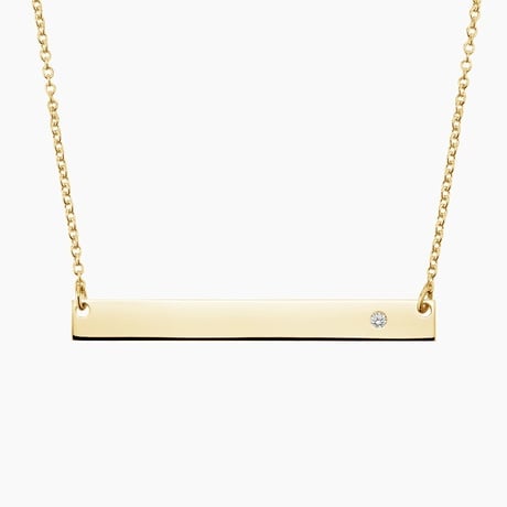 Engravable Horizontal Diamond Bar Pendant