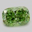 2.59 Ct. Fancy Vivid Green Cushion Lab Grown Diamond