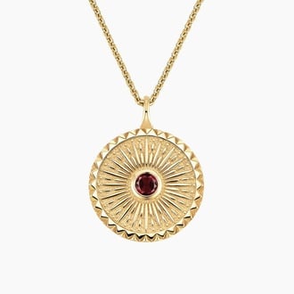 Sun Garnet Medallion Necklace