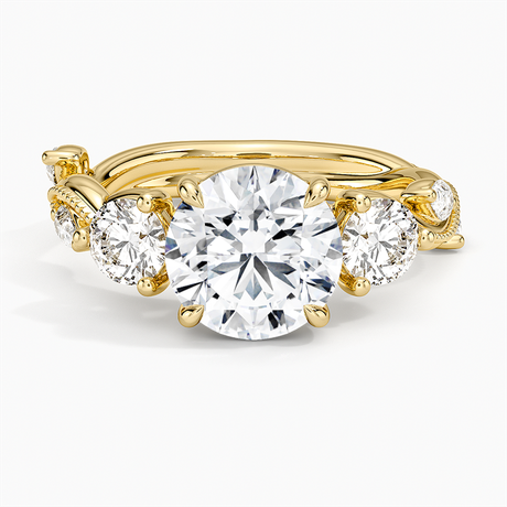 Vintage Secret Garden Three Stone Diamond Ring