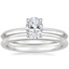 18K White Gold Hazel Ring with Petite Comfort Fit Wedding Ring