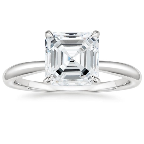 18K White Gold Freesia Ring with Sia Diamond Open Ring