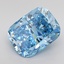 3.24 Ct. Fancy Vivid Blue Cushion Lab Grown Diamond