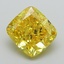 3.10 Ct. Fancy Vivid Yellow Cushion Lab Grown Diamond