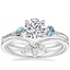 Platinum Camellia Indigo Milgrain Ring with Abelia Diamond Ring