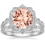 18KW Morganite Cadenza Halo Diamond Bridal Set (1/4 ct. tw.), smalltop view