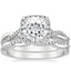 18KW Moissanite Petite Twisted Vine Halo Diamond Bridal Set (1/3 ct. tw.), smalltop view