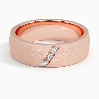 Dante Diamond 6.5mm Wedding Ring in 14K Rose Gold
