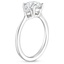18K White Gold Shield Cut Three Stone Diamond Ring, smallside view