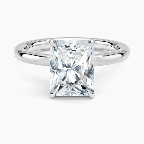 18K White Gold Secret Halo 2mm Diamond Ring
