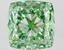 6.87 Ct. Fancy Vivid Green Cushion Lab Grown Diamond