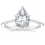 18K White Gold Petite Secret Halo Diamond Ring, smalltop view