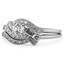 The Kinsella Diamond Wedding Ring Set, smallzoomed in top view on a hand