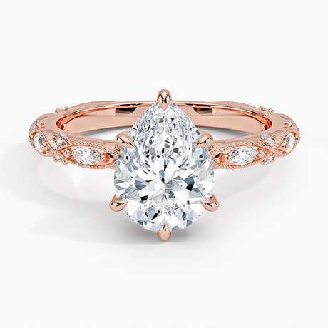 14K Rose Gold Celestia Milgrain Diamond Ring (1/4 ct. tw.)