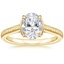 18K Yellow Gold Jade Trau Satin Esthética Solitaire Ring, smalltop view