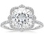 Platinum Reina Halo Diamond Ring, smalltop view