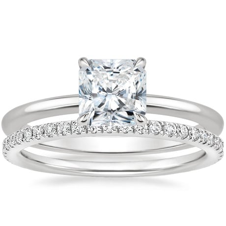 18K White Gold Petite Elodie Ring with Luxe Ballad Diamond Ring