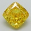 2.93 Ct. Fancy Vivid Yellow Cushion Lab Grown Diamond
