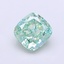 1.01 Ct. Fancy Vivid Green Cushion Lab Grown Diamond