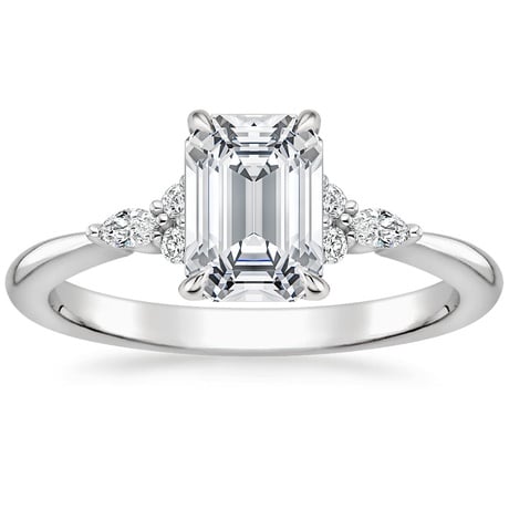 Platinum Nadia Diamond Ring with Aria Contoured Diamond Ring