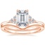 14K Rose Gold Melody Diamond Ring with Chevron Ring