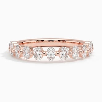 Ellipse Oval Diamond Ring in 14K Rose Gold