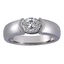Custom Horizontal Semi-Bezel Oval Diamond Ring