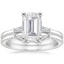18KW Moissanite Tapered Baguette Diamond Bridal Set, smalltop view