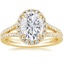 18K Yellow Gold Fortuna Halo Diamond Ring (1/2 ct. tw.), smalltop view