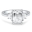 Custom Trapezoid Three Stone Diamond Ring