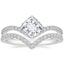 Platinum Stanza Diamond Ring with Elongated Luxe Flair Diamond Ring