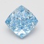 5.10 Ct. Fancy Vivid Blue Cushion Lab Grown Diamond