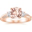 14K Rose Gold Petite Twisted Vine Three Stone Diamond Ring (2/5 ct. tw.), smalltop view