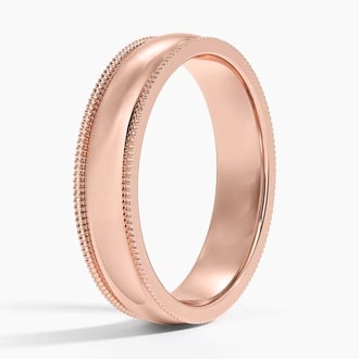 Milgrain 5mm Wedding Ring in 14K Rose Gold
