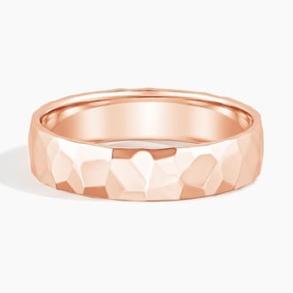 Hammered Quattro 5mm Ring in 14K Rose Gold