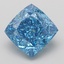 4.01 Ct. Fancy Vivid Blue Cushion Lab Grown Diamond