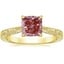 14K Yellow Gold Elsie Engraved Ring, smalltop view