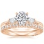 18K Rose Gold Simply Tacori Three Stone Marquise Diamond Ring with Tacori Petite Crescent Diamond Ring (1/4 ct. tw.)