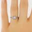 The Micah Ring, smalltop view on a hand