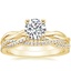 18K Yellow Gold Twisted Vine Ring with Petite Luxe Twisted Vine Diamond Ring