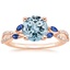 14K Rose Gold Luxe Willow Sapphire and Diamond Ring (1/8 ct. tw.), smalltop view