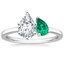 18K White Gold Viridian Toi et Moi Diamond Ring, smalltop view