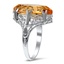 The Lyndia Ring, smalltop view on a hand