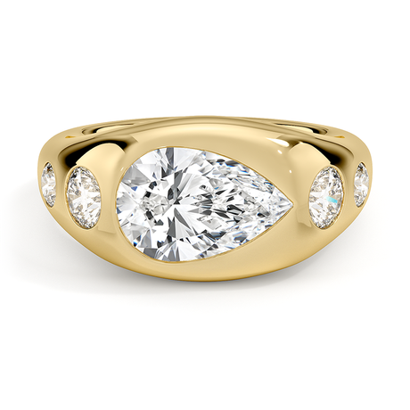 Sloane Flush Set Five Stone Diamond Dome Ring
