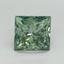 2.01 Ct. Fancy Vivid Green Princess Lab Grown Diamond