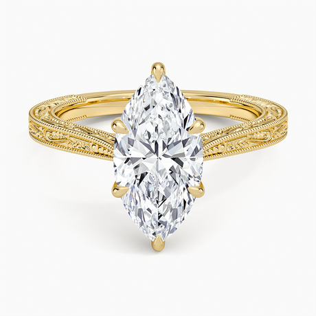 Engraved Engagement Ring - Elsie