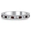 Custom Petite Channel Set Band with Alternating Mozambique Garnet and Diamond Accents